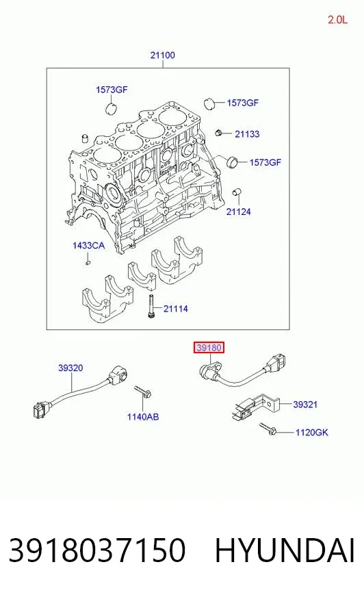 Czujnik położenia wału korbowego 3918037150 Hyundai/Kia