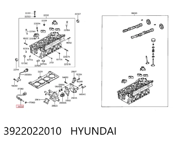 Czujnik temperatury płynu chłodzącego 3922022010 Hyundai/Kia