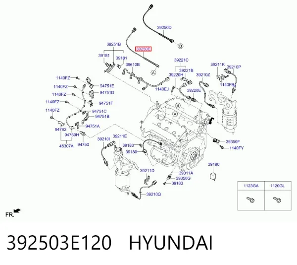 Czujnik stukowy (czujnik spalania stukowego) Hyundai Grandeur TG