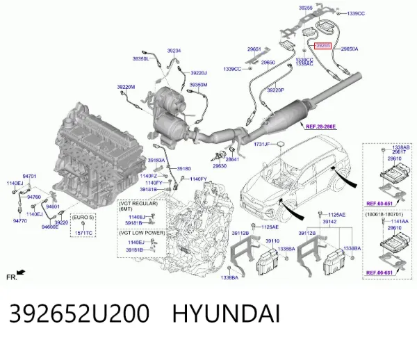 Czujnik tlenków azotu NOX 392652U200 Hyundai/Kia
