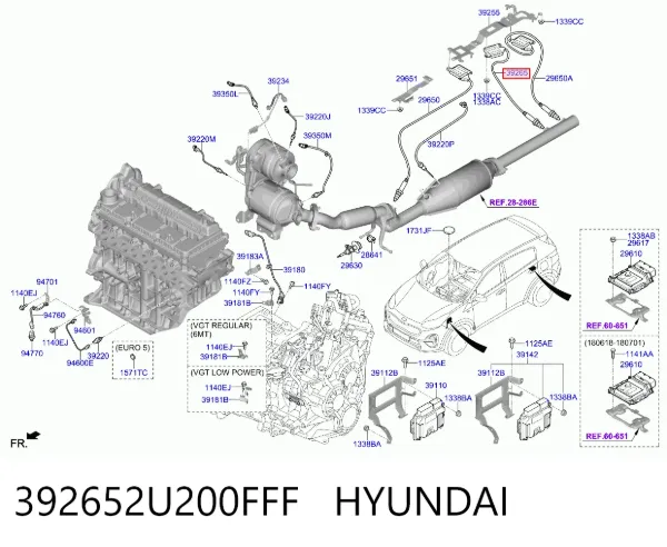 Czujnik tlenków azotu NOX 392652U200FFF Hyundai/Kia