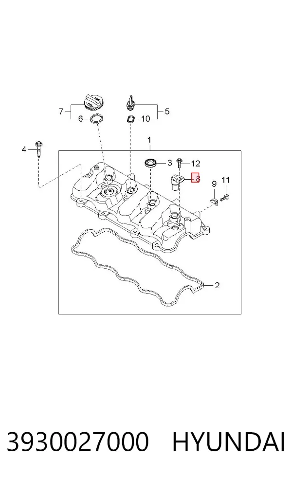 Czujnik położenia wałka rozrządu 3930027000 Hyundai/Kia