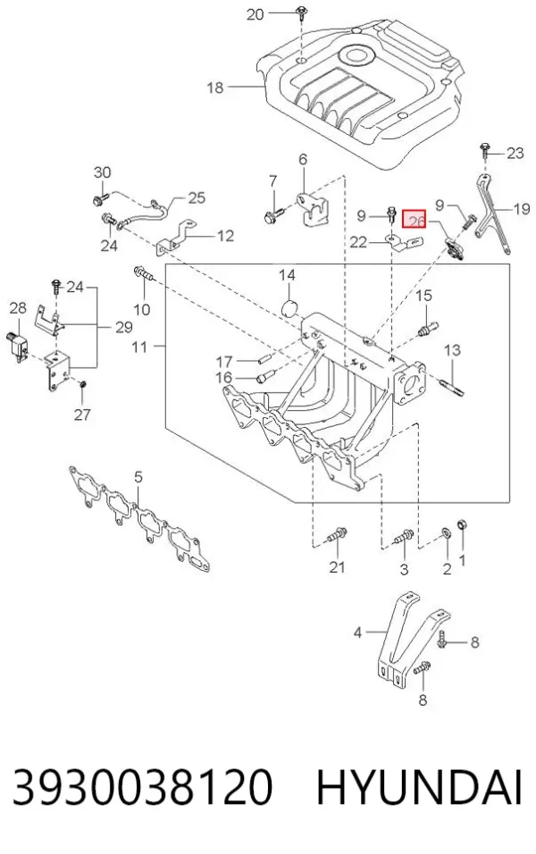 Czujnik ciśnienia w kolektorze ssącym, MAP 3930038120 Hyundai/Kia