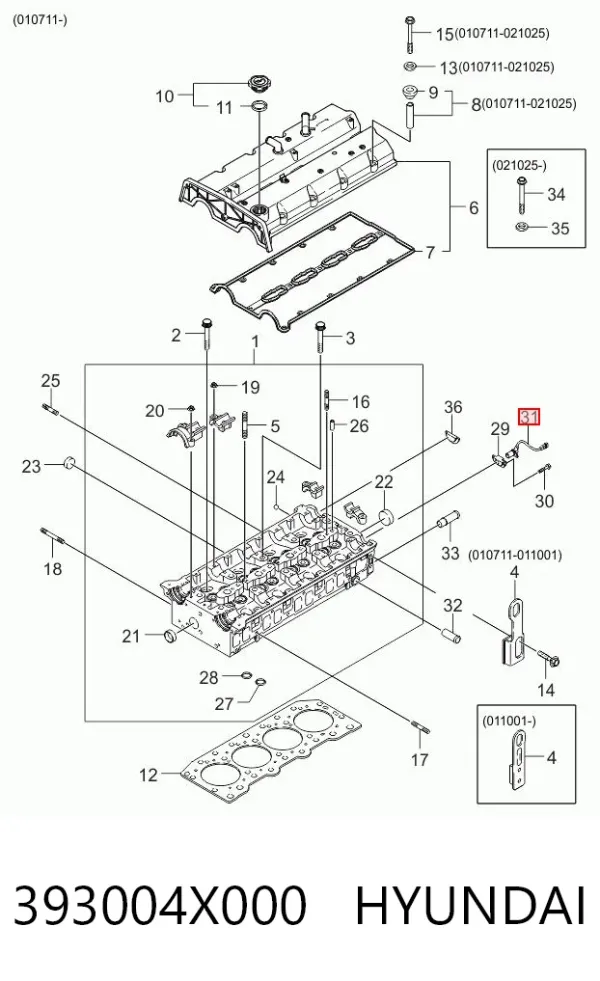 Czujnik położenia wałka rozrządu 393004X000 Hyundai/Kia