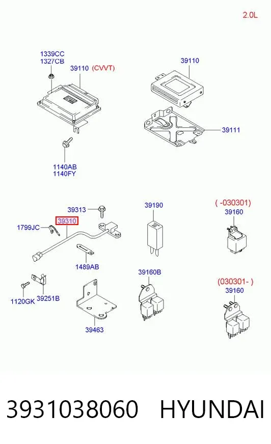 Czujnik położenia wału korbowego 3931038060 Hyundai/Kia