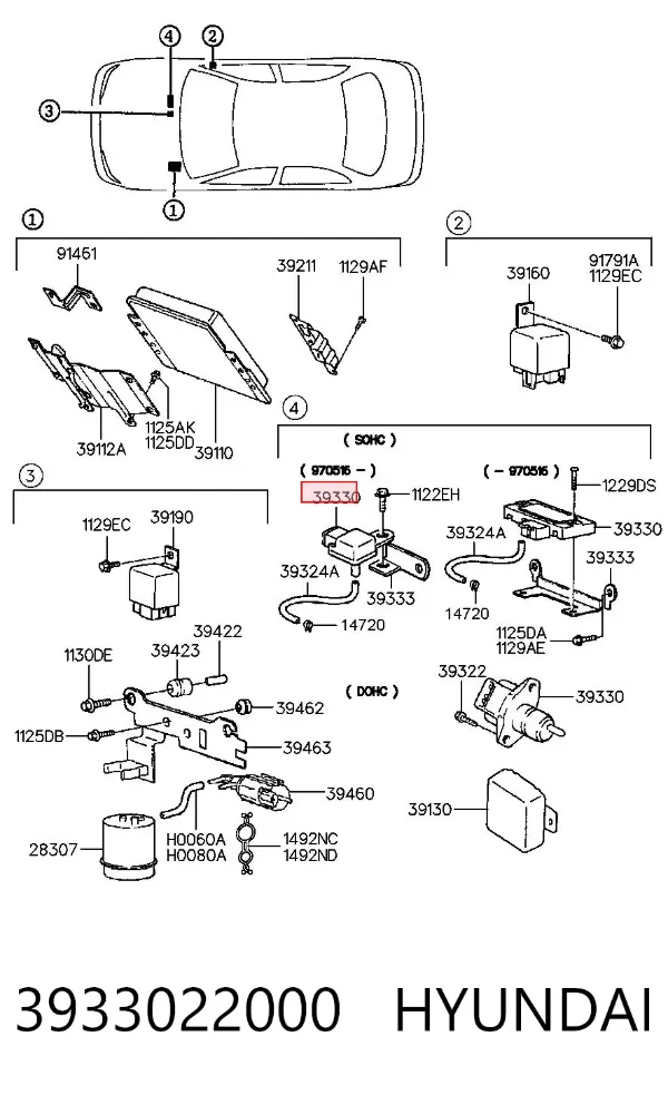 Czujnik ciśnienia w kolektorze ssącym, MAP 3933022000 Hyundai/Kia