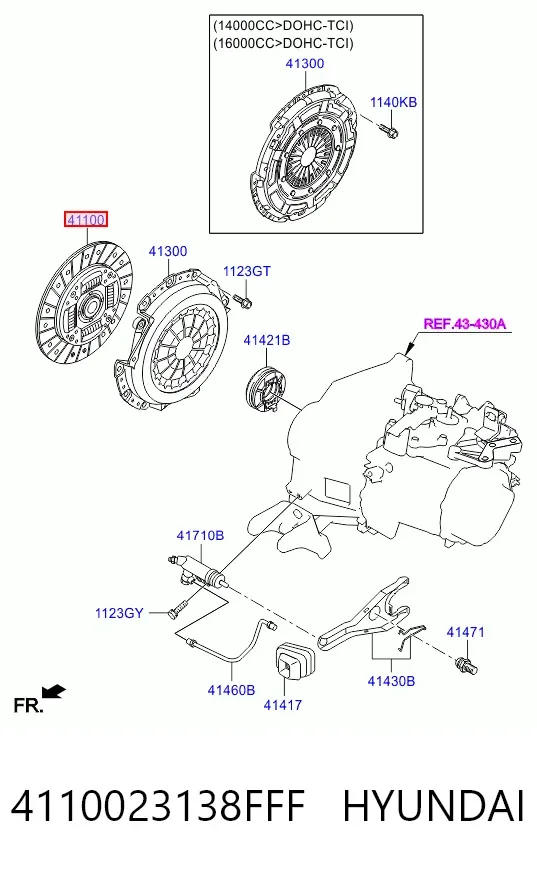 Tarcza sprzęgła 4110023138FFF Hyundai/Kia