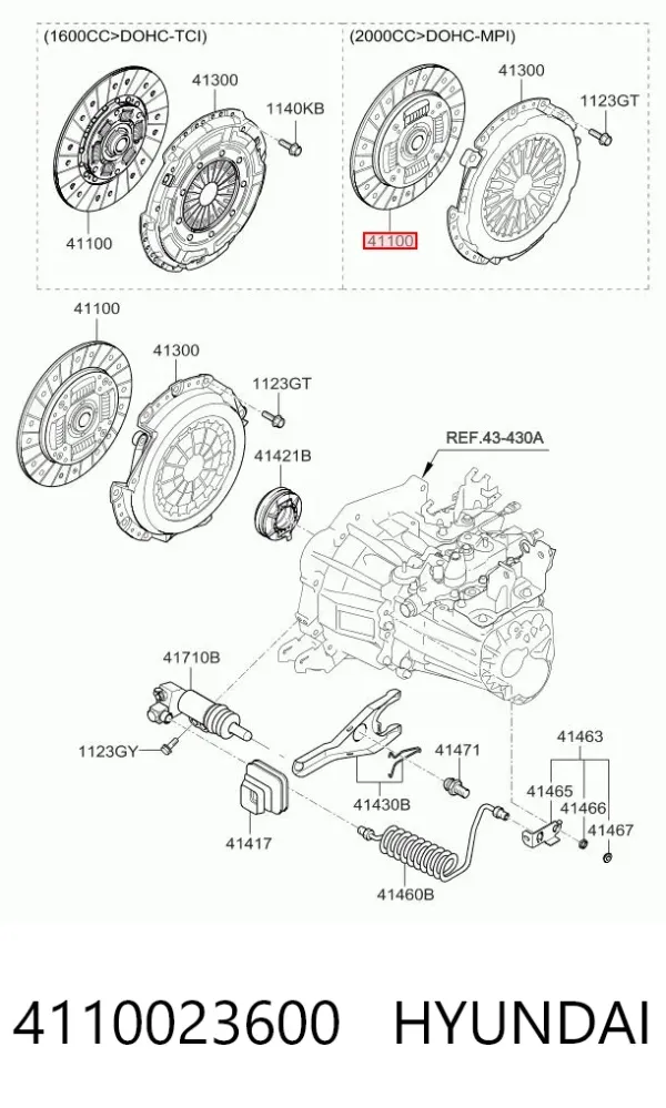Tarcza sprzęgła 4110023600 Hyundai/Kia