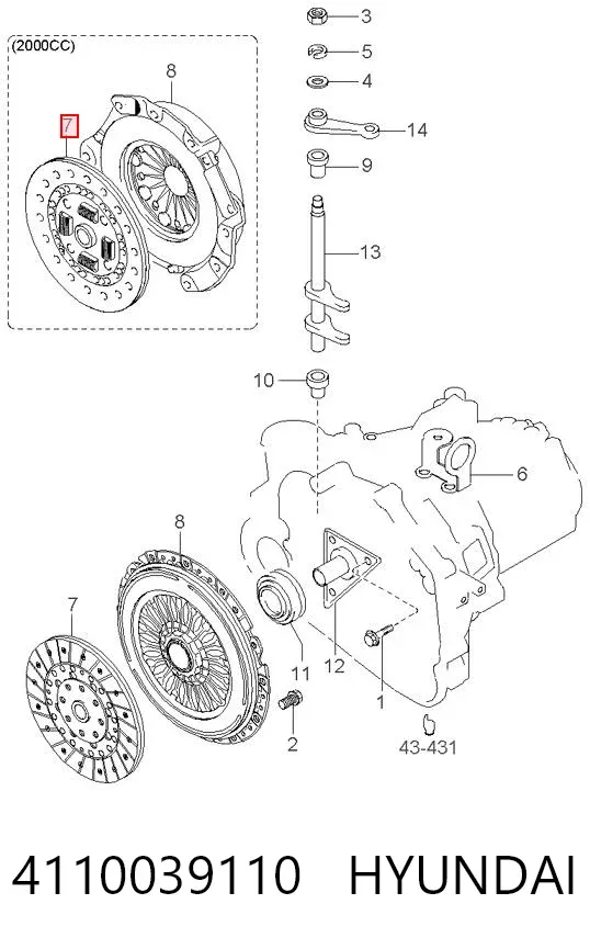 Tarcza sprzęgła 4110039110 Hyundai/Kia