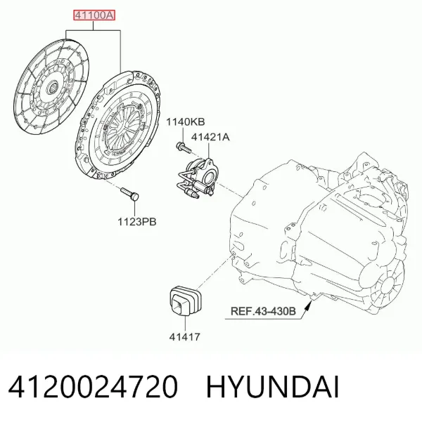 Zestaw sprzęgła (3 części) 4120024720 Hyundai/Kia