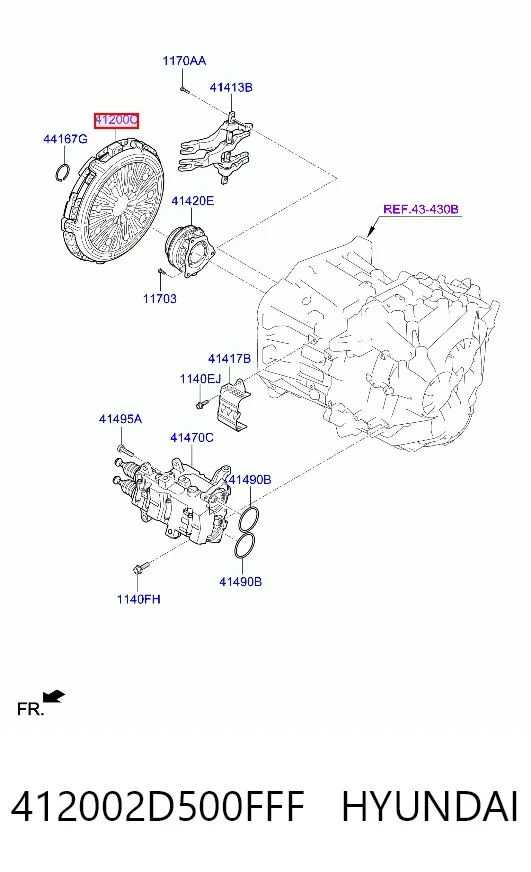 Zestaw sprzęgła (3 części) 412002D500FFF Hyundai/Kia