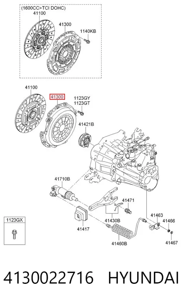 Docisk sprzęgła 4130022716 Hyundai/Kia