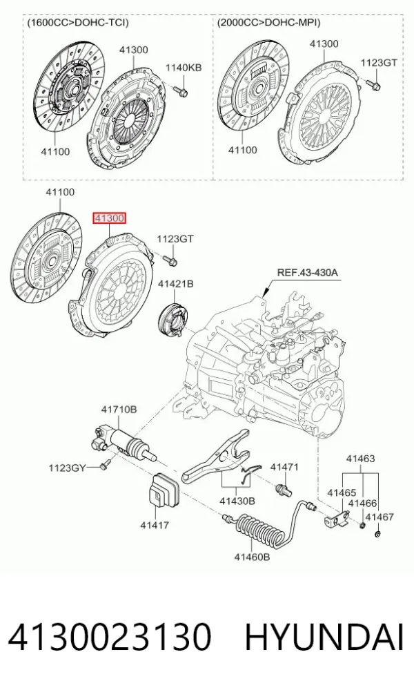 Docisk sprzęgła 4130023130 Hyundai/Kia
