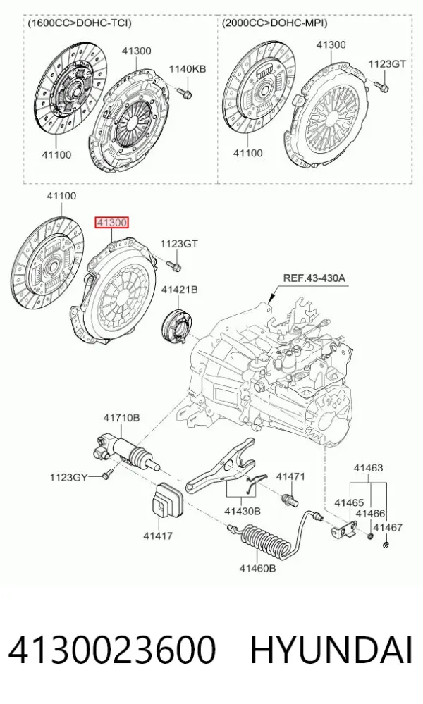 Docisk sprzęgła 4130023600 Hyundai/Kia