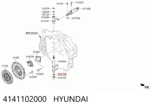 Zestaw sprzęgła (3 części) 4141102000 Hyundai/Kia