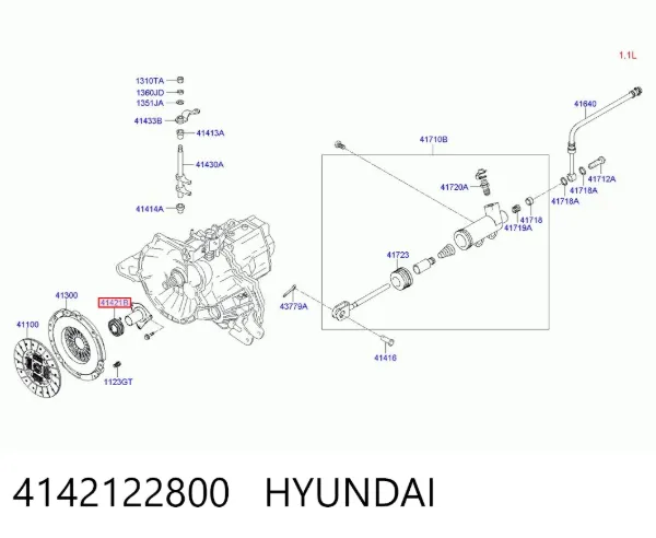 Łożysko wyciskowe sprzęgła 4142122800 Hyundai/Kia