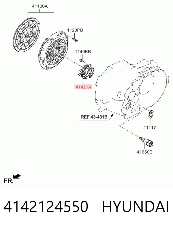 Zestaw sprzęgła (3 części) 4142124550 Hyundai/Kia