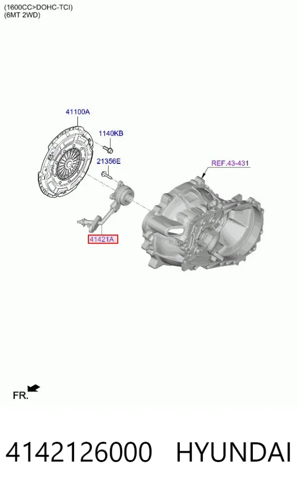 Łożysko wyciskowe sprzęgła 4142126000 Hyundai/Kia