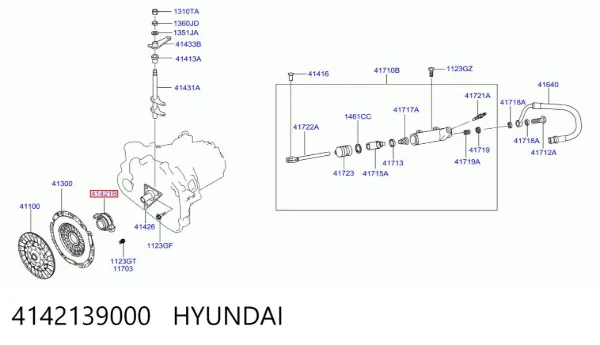 Łożysko wyciskowe sprzęgła 4142139000 Hyundai/Kia