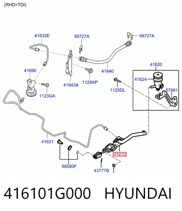 Cylinder sprzęgła główny 416101G000 Hyundai/Kia