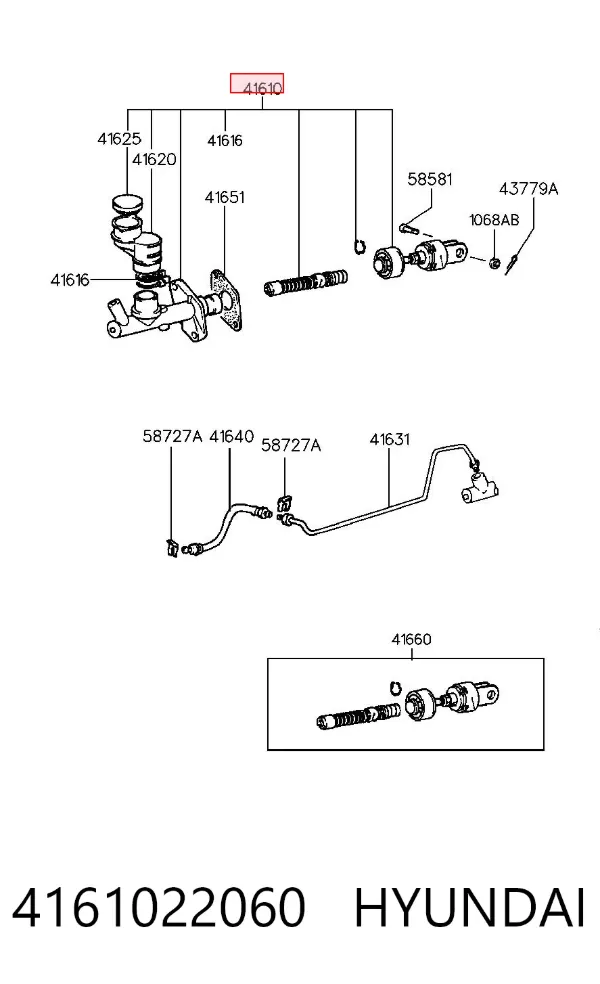 Cylinder sprzęgła główny 4161022060 Hyundai/Kia