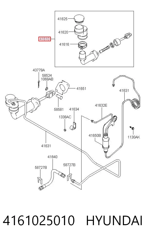 Cylinder sprzęgła główny 4161025010 Hyundai/Kia
