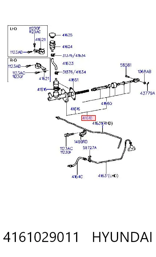 Cylinder sprzęgła główny 4161029011 Hyundai/Kia