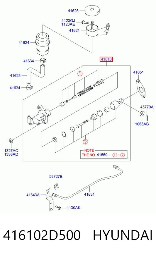 Cylinder sprzęgła główny 416102D500 Hyundai/Kia