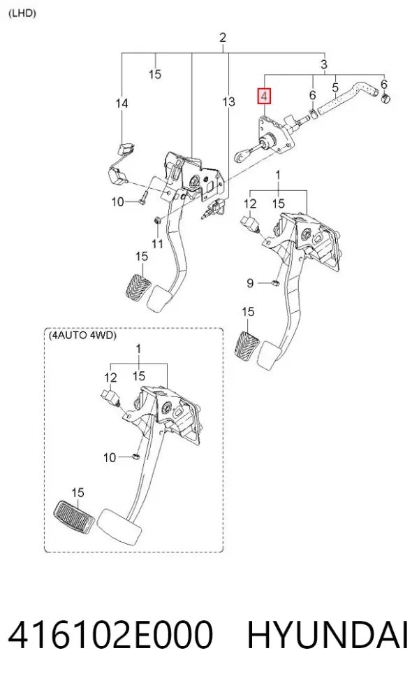 Cylinder sprzęgła główny 416102E000 Hyundai/Kia