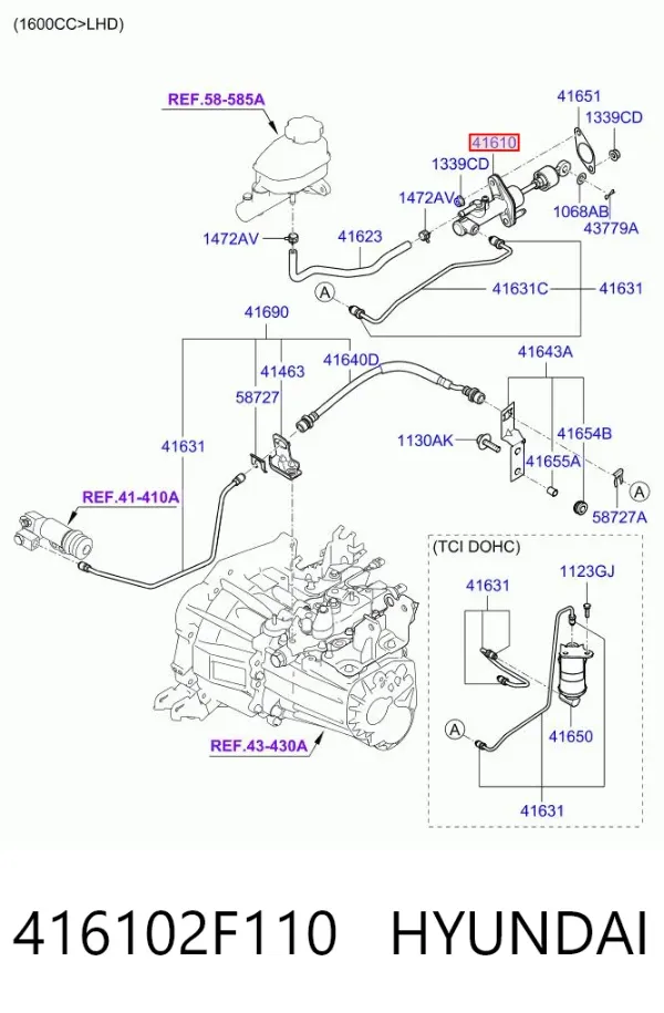 Cylinder sprzęgła główny 416102F110 Hyundai/Kia