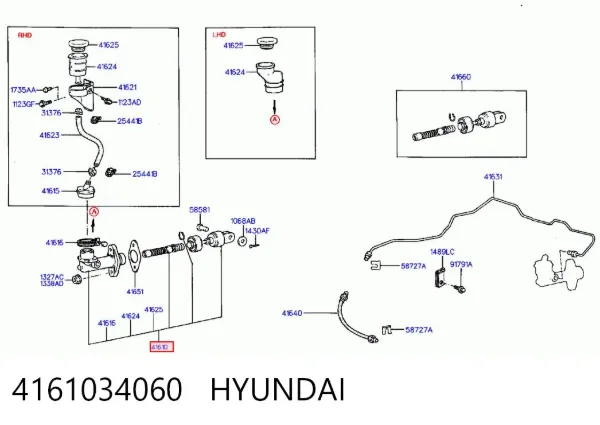 Cylinder sprzęgła główny 4161034060 Hyundai/Kia
