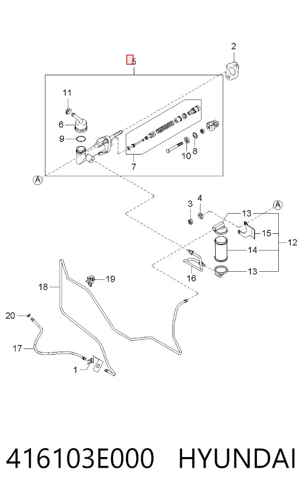 Cylinder sprzęgła główny 416103E000 Hyundai/Kia