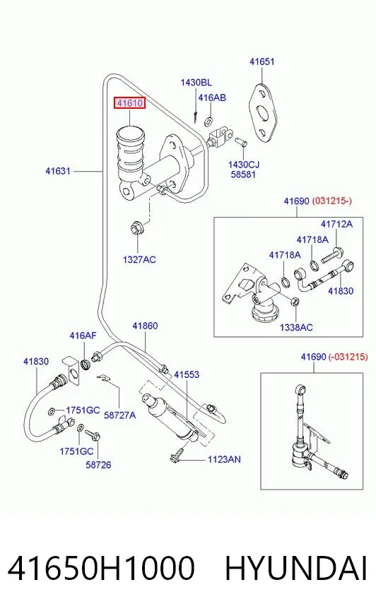 Cylinder sprzęgła główny 41650H1000 Hyundai/Kia