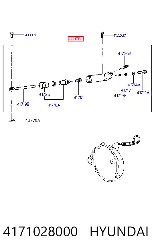 Cylinder roboczy sprzęgła 4171028000 Hyundai/Kia