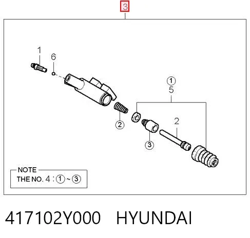 Cylinder roboczy sprzęgła 417102Y000 Hyundai/Kia