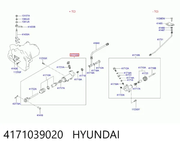 Cylinder roboczy sprzęgła 4171039020 Hyundai/Kia