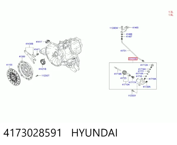 Cylinder roboczy sprzęgła 4173028591 Hyundai/Kia