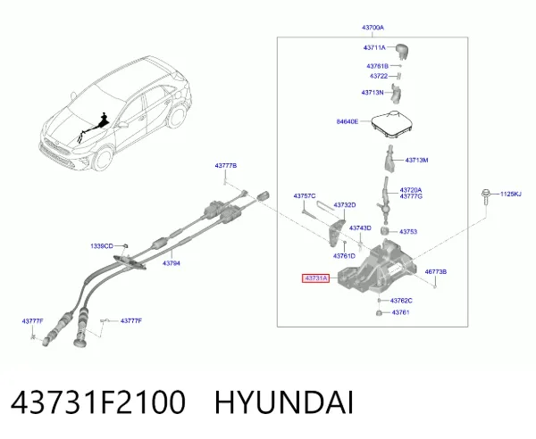 Mechanizm zmiany biegów (cięgno) Hyundai Elantra VI