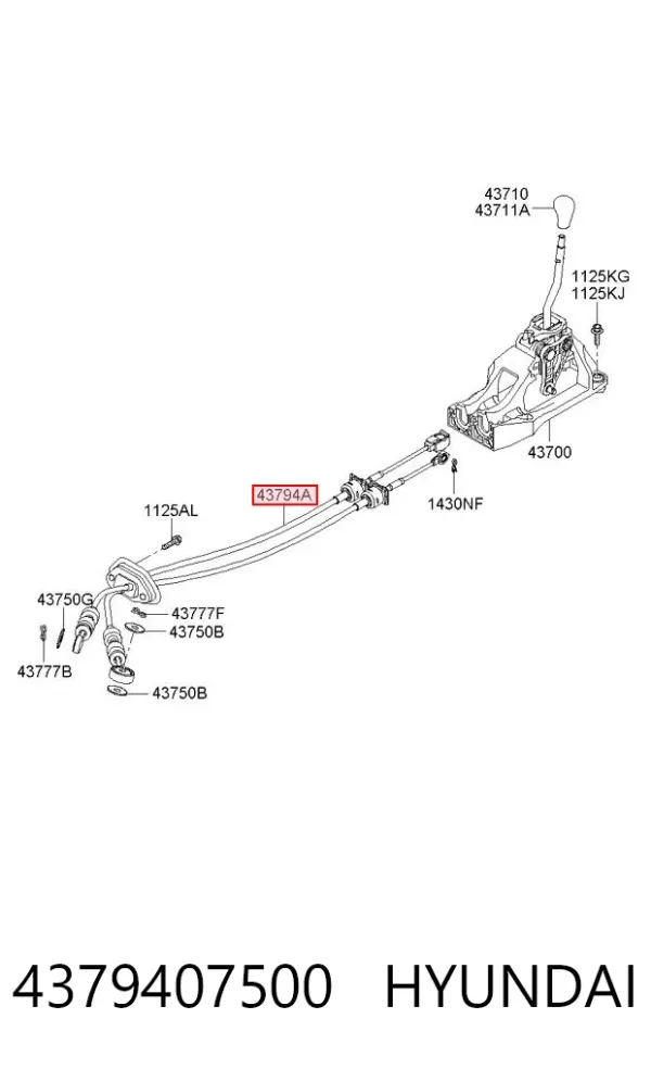 Linka dźwigni zmiany biegów podwójna 4379407500 Hyundai/Kia