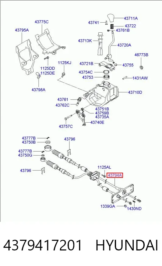 Linka dźwigni zmiany biegów podwójna 4379417201 Hyundai/Kia