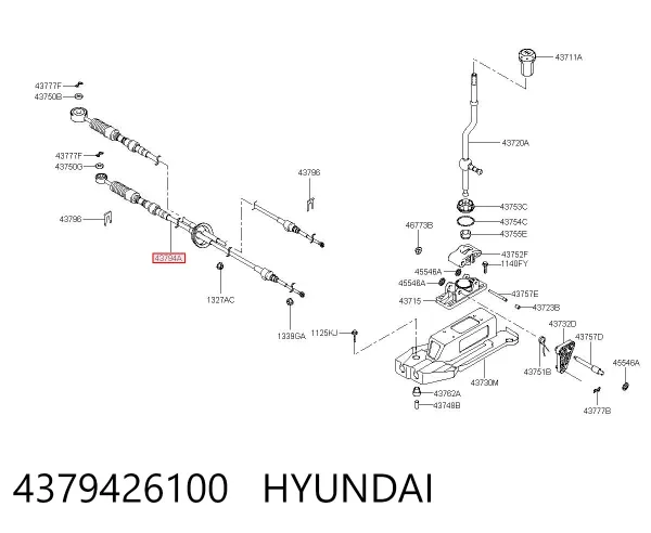 Linka dźwigni zmiany biegów podwójna 4379426100 Hyundai/Kia