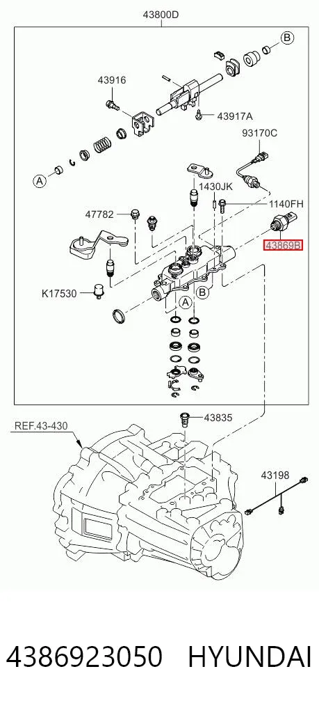 Czujnik włączania światła cofania 4386923050 Hyundai/Kia
