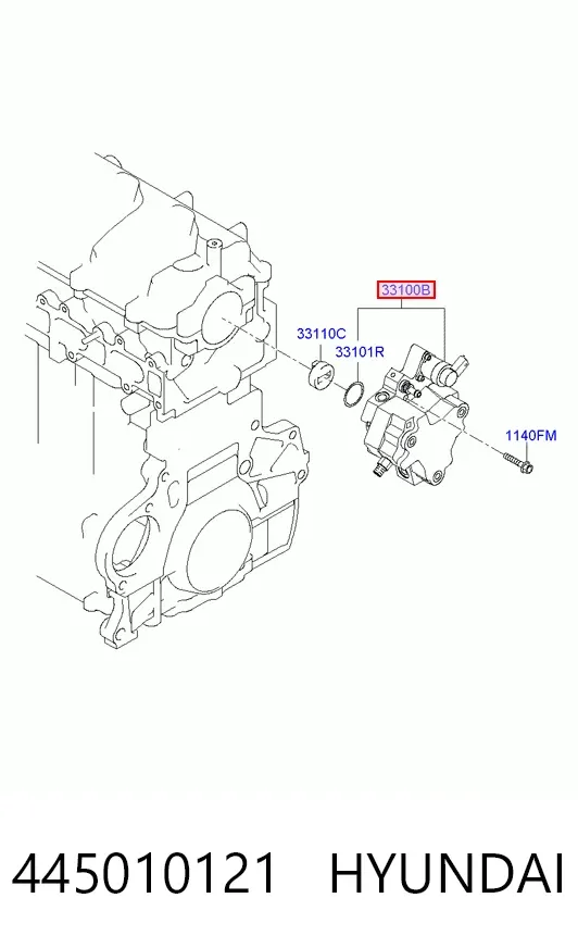 Pompa wtryskowa wysokiego ciśnienia 445010121 Hyundai/Kia