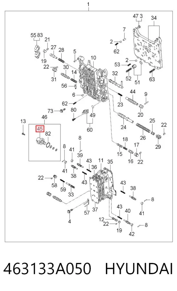 Solenoid automatycznej skrzyni biegów 463133A050 Hyundai/Kia