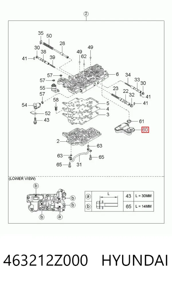 Filtr automatycznej skrzyni biegów 463212Z000 Hyundai/Kia