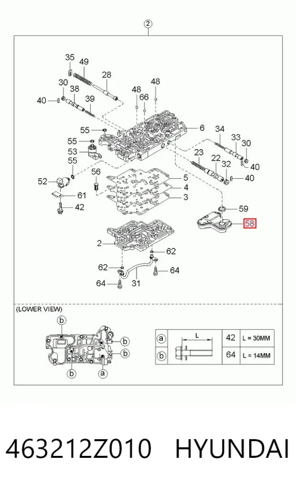 Filtr automatycznej skrzyni biegów 463212Z010 Hyundai/Kia