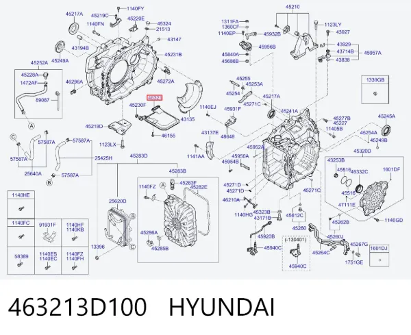 Filtr automatycznej skrzyni biegów 463213D100 Hyundai/Kia