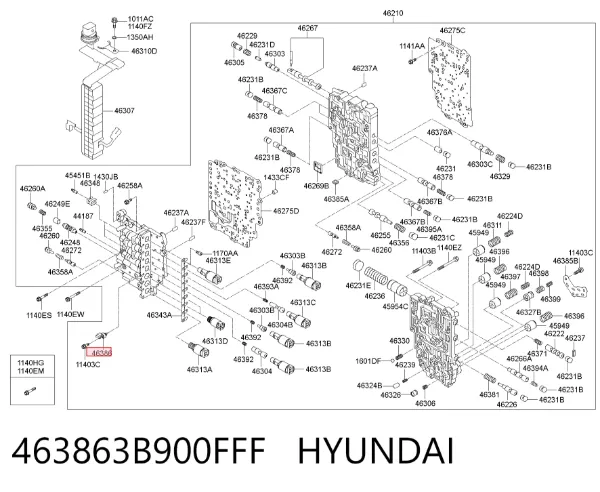 Czujnik temperatury oleju w automatycznej skrzyni biegów 463863B900FFF Hyundai/Kia