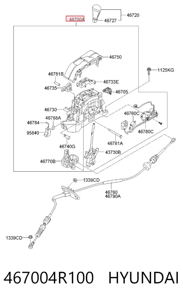 Mechanizm zmiany biegów (cięgno) Hyundai Sonata VI
