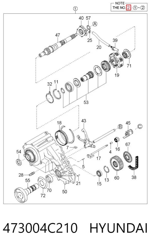 Skrzynia rozdzielcza 473004C210 Hyundai/Kia